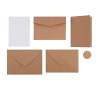Florence Cartes et Enveloppes Kraft A6 151 pcs - avec Étiquettes et Corde de Jute pour Invitation, Anniversaire et Faire Part de Mariage