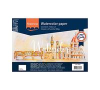 Florence Papier Aquarelle Texture Rugueux A4 - Blanc Cassé - 100 feuilles - 300 g/m² - Sketchbook pour le Dessin, la Calligraphie et la Peinture à l'Aquarelle