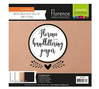 Florence Papier Calligraphie - 30,5 x 30,5 cm - Blanc, Noir, Blanc Cassé, Kraft - 60 pcs - 216 g/m² - Lisse - pour Calligraphie, Scrapbooking, Cartes de Vœux et Art Journalling