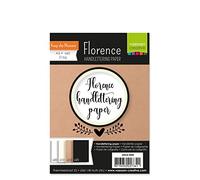 Florence Papier Calligraphie - A5 - Blanc, Noir, Blanc Cassé, Kraft - 60 pcs - 216 g/m² - Lisse - pour Calligraphie, Scrapbooking, Cartes de Vœux et Art Journalling