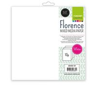 Florence Papier Multitechnique - 30,5 x 30,5 cm - Blanc - 240 g/m² - 10 feuilles - Lisse - Papier pour Aquarelle, Dessin, Scrapbooking, Art Journaling et Cartes