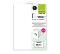 Florence Papier Multitechnique - A4 - Blanc - 240 g/m² - 10 feuilles - Lisse - Papier pour Aquarelle, Dessin, Scrapbooking, Art Journaling et Cartes