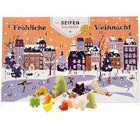 Florex Calendrier de l'Avent 2025 avec 24 savons au lait de bre io - Parfums et formes de Noël - Calendrier de l'Avent