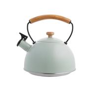 FLORINA Bouilloire Inox (2,3 l) I Bouilloire Sifflante NATURA I Poignée en Bois I Bouilloire non Electrique I Bouilloire Induction, Gaz I Pour Thé et Café I Sifflement Automatique I Couleur: Menthe