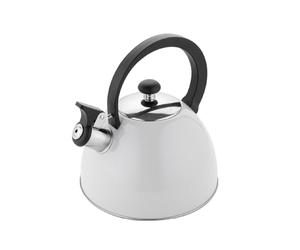 FLORINA - Bouilloire Inox (2,5 l) I Bouilloire Sifflante BRILLO I Poignée Résistante à la Chaleur I Bouilloire non Electrique I Bouilloire Induction, Gaz I Pour Thé et Café I Couleur: Gris Clair