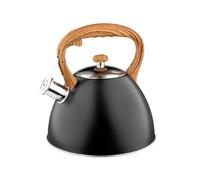 Bouilloire 2,5 L induction Bouilloire à flûte en acier inoxydable Bouilloire noire FLORINA