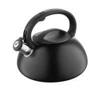 FLORINA Bouilloire Inox (2,5 l) I Theiere Induction LUKE I Sifflet avec Poignée en Bakélite I Sifflet Automatique I Bouilloire pour Thé & Café I Adaptée à Tous Types de Foyers I Noir