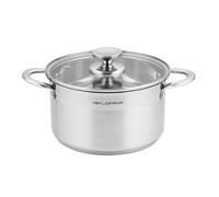 FLORINA Casserole en Acier Inoxydable (3,5 l) I 20 cm de Diamètre I Casserole Économe en Énergie FALCON I Induction avec Couvercle en Verre I Inox I Tout Feux