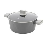 FLORINA Faitout en aluminium Serrano 6,1 l 28 cm I Casseroles avec poignées Soft-Touch I Casserole légère et durable I Revêtement antiadhésif I Structure striée | Casserole au design élégant