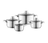 FLORINA Set de Casseroles HARRY I Ensemble de 8 Pièces en Acier Inoxydable de Haute Qualité I Casseroles Résistantes au Lave-Vaisselle I Échelle de Mesure Pratique I Adapté à Tous Types de Foyers