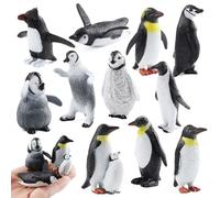 FLORMOON Figurine de pingouin - 11e figurines d'animaux réalistes - Jouet éducatif - Cadeau de Noël d'anniversaire - Décoration de gâteau pour enseignant - Récompenses de Noël - Cadeau d'anniversaire