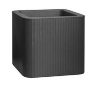 FLORUS Jive Carree Stripe 40cm Jardinière - Anthracite | L 39 x W 39 x H 37.2 cm | Plastique 100% recyclé