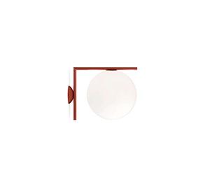 Flos Applique murale IC Lights Ceiling/Wall 2 en laiton chromé et verre opale Bordeaux 60 W Dimensions du support : 38,1 x 11 cm Diamètre de la boule : 30 cm