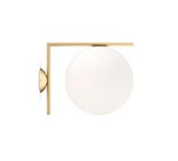 FLOS lampe murale ou au plafond IC C/W2 (Laiton brossé - Verre soufflé et métal)