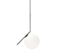 FLOS Suspension IC S1 – Verre soufflé et métal H 47 cm Ø 20 cm Chrome-opale
