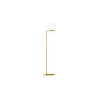 FLOS Lampadaire IC Lights F1 H 135 cm Ø 20 cm Laiton brossé – opale