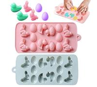 FLOTRUTE Moule Chocolat Pâques en Silicone, Oeuf de Lapin de Pâques, Kit de Stickers Fenêtres et Moldes en Silicone Lapin - Décoration Pâques Élégante
