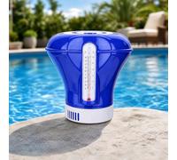 Flotteur Chlore Piscine, panemy 8 inch Diffuseur Chlore avec Thermomètre | Distributeur Chlore, Récipient, Pour la Chloration Et la Bromation Automatiques Des Piscines