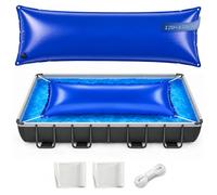 Flotteur Hivernage Piscine 120 x 450CM, Coussin Hivernage Piscine Convient | Coussin Piscine Hivernage pour 450x220cm/610x375cm/549x274cm Piscines Rectangulaires,Double Valves, Cordes, Kit Réparation