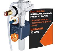 Flotteur WC Durable - INSTALLATION FACILE : Notice Complète + Joint + Filtre - Garantie 10 ans - Robinet à Mecanisme Horizontal