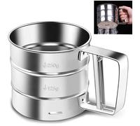 Flour en Acier Inoxydable tamiseur, Held Tamiser la Farine Filet tamiseur Shaker Projeté Sucre Mesh Sieve Cuisson Gâteau Outils
