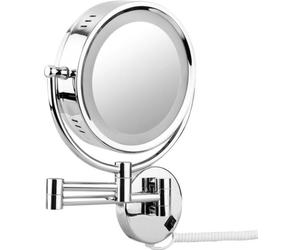 Floureon 8,5'' LED Miroir Mural Grossissant X10 Lumineux Extension Pliant Dual Face Normale 360 Degrés Rotation