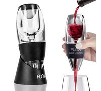 FLOW Barware Aérateur de vin | Aérateur de vin avec filtre et base | Aérateur d'air à vin | Ensemble décanteur de vin rouge