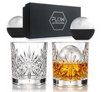 FLOW Barware Ensemble de 2 verres à whisky | Coffret cadeau verres à whisky en cristal | Cadeau pour homme, parfait pour Scotch, Bourbon Gin & Tonic, Negroni, Rhum