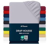 Flowen Drap Housse 120x190 cm en Microfibre Gris Clair avec Coins Élastiqués pour Matelas de 30 cm Haut Tissu Anti-Acarien Hypoallergénique De Haute Qualité Doux et Durable Lavable en Machine