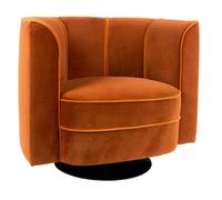FLOWER - Fauteuil rotatif en velours orange Orange
