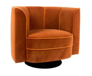 FLOWER - Fauteuil rotatif en velours orange Orange
