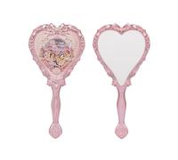 Flower Knows Midsummer Fairytales Miroir à Main Vintage en Forme de cœur, Miroir de Poche Fantaisie et Joli avec Longue poignée, Cadeau pour Filles et Femmes (Rose Laiteux)