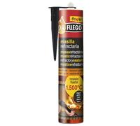 Flower - Mastic réfractaire résistant haute température 280 ml | Supporte jusqu'à 1500 °C | Idéal pour les cuisines et cheminées | Ne goutte pas, application au pistolet, couleur unique