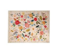 Flower Rug - 160 x 200 cm Boho Style Nursery Carpet | Washable Decorative For Home Living Room Kitchen Bathroom Entrée Hallway Patio Backyard Porch, Floral Indoor Outdoor Large Area Non-Slip Mat Set