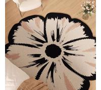 Flower Shaped Rug,Irregular Shape Round Imitation Cashmere Non-Slip Carpet for Bedroom Living Room Soft Machine Washable Mat Water Absorption(B,160cm)
