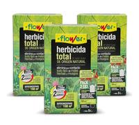 FLOWER X3 Désherbant total écologique Origine naturelle 450 m² Élimine les mauvaises herbes et les mousses | Alternative au glyphosate | Résultats 2 heures | 750 ml + doseur Diluer 15 l d'eau | Super