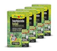 Flower x4 Herbicide Total Écologique d'Origine Naturelle 600 m² | Élimine les Mauvaises Herbes et les Mousses | Alternative au Glyphosate | Résultats en 2 Heures | 1000ml + Doseur pour Diluer 20L