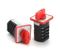 Flozari Commutateur HZ5D-20/4 M07 M08 20A 4KW 3 positions 4 pôles 16 vis pour moteur à deux vitesses et interrupteur à cames Star-Delta (20 A 4 kW M07)