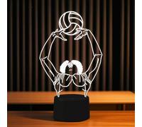FLRXHK Veilleuse 3D Illusion de volleyball tactile avec télécommande 16 couleurs optique USB LED pour décoration de chambre d'enfant