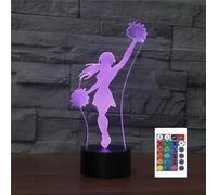 FLRXHK Veilleuse à Illusion 3D pour Filles - Lampe de Bureau Tactile avec Télécommande - 16 Couleurs - USB Optique - LED pour Décoration de Chambre d'Enfant