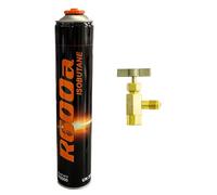 Fluide frigorigène R600a 750 ml/420 g isobutane + valve de prélèvement/vanne à perçage
