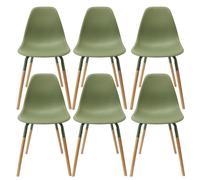 Lot de 6 chaise interieur non pliable H. 85 cm en bois vert