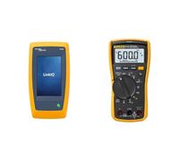 FLUKE networks Testeur de câble et de réseau LinkIQ LIQ-100 & Multimètre numérique d'électricien Fluke 117 avec mesure de tension sans contact