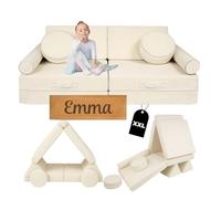 Flumi Canapé Enfant modulable 10 pièces avec prénom (bou rème)