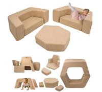Flumi Montessori Canapé modulaire pour enfants - blocs en mousse souple, jeu de 6 pièces