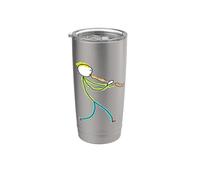 Flûte à bec jouant Stickman Gobelet isotherme en acier inoxydable double paroi