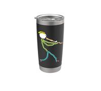 Flûte à bec jouant Stickman Gobelet isotherme en acier inoxydable double paroi