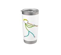 Flûte à bec jouant Stickman Gobelet isotherme en acier inoxydable double paroi
