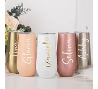 Flûte à champagne personnalisée, cadeau de demoiselle d'honneur, flûte à champagne sans pied, 177 ml, verre à vin personnalisé, verre à champagne en acier inoxydable pour mariée, cadeau d'anniversaire