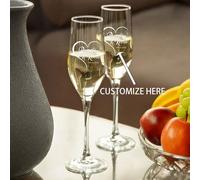 Flûte à champagne personnalisée - Nom et date personnalisables, verre à champagne gravé avec finesse, cadeau pour demoiselle d'honneur, anniversaire de la mariée - Objet de collection de luxe, verreri